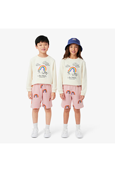 Lacoste Desenli Çocuk Pembe Şort
