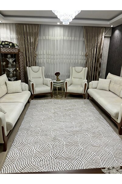 osmanlı home Pamuk,Yıkanabilir Lastiksiz Halı Örtüsü Yıkanabilir Leke Tutmaz 6m2