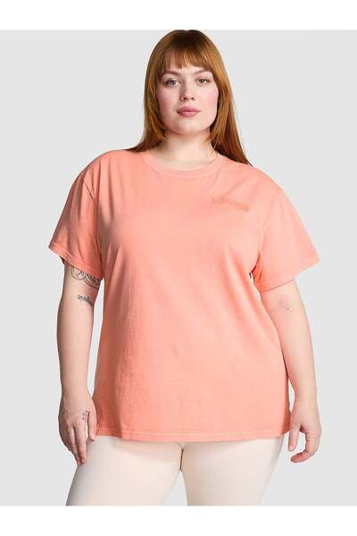 PINK Oversize Kısa Kollu Kampüs Tişört