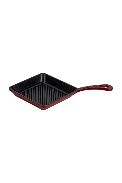 Lava Cast Mini Square Grill Pan Cast Iron Solid Handle Size 16x16cm
