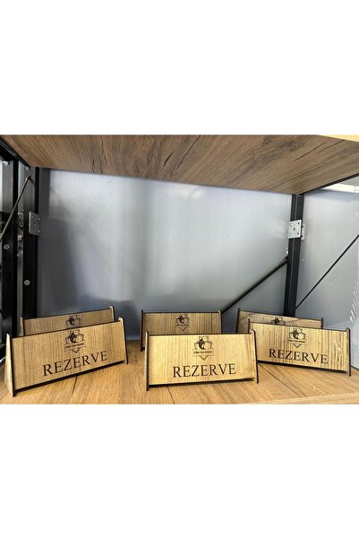 PIXEL HEDİYELİK EŞYA Ahşap Cafe Restoran Oteller İçin Rezerve Yazısı (Çift Yönlü) 1 Adet