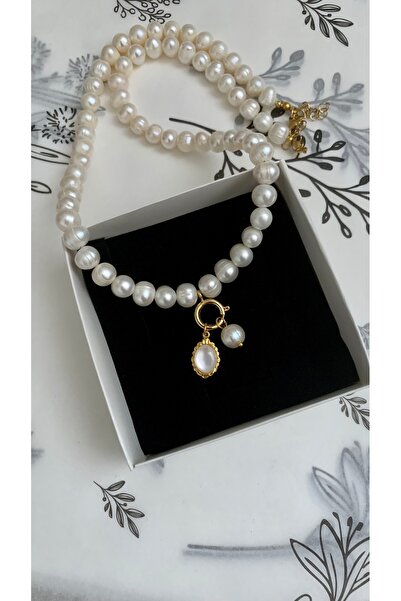 JOVİ ATELİER 50cm Sertifikalı Doğal Charm İnci Kolye - 50cm 5cm uzatma - JOVİ