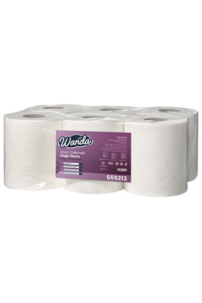 Wanda soft مناديل ورقية داخلية قابلة للسحب 6 عبوات 5 كجم - طبقتين، عرض الورقة 21 سم - لفة 84 متر - حشوة 23 جرام