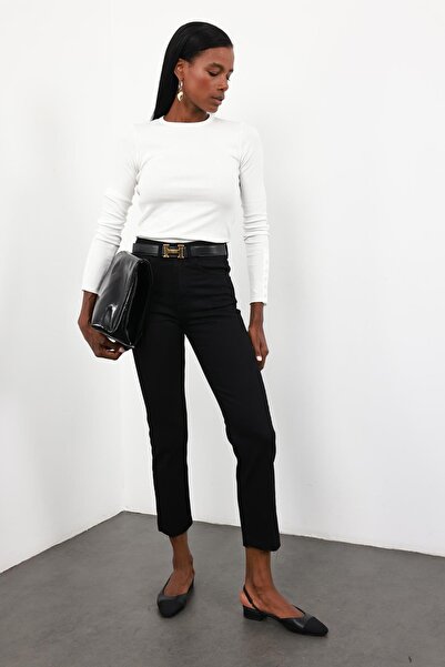 5in1Canpolat Black High Waist Boyfit Jean