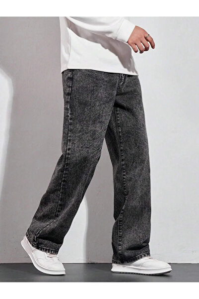 Wkm Denim Erkek Baggy Fit Asit Yıkama Jean Kot Pantolon