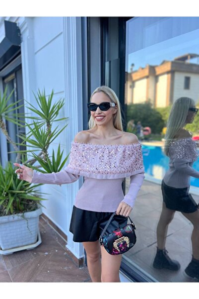 For Angels Sequin Madonna Collar Sweater