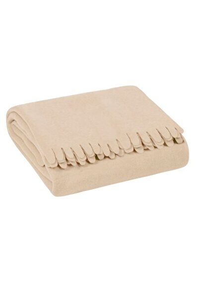 OEM Decorative soft throw with fringes, size 170 x 130 cm, Beige