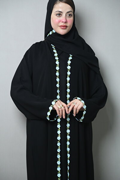 Elegance and beauty عباية قماش كوبراء مع تحديد كلفه امام وخلف وتحت