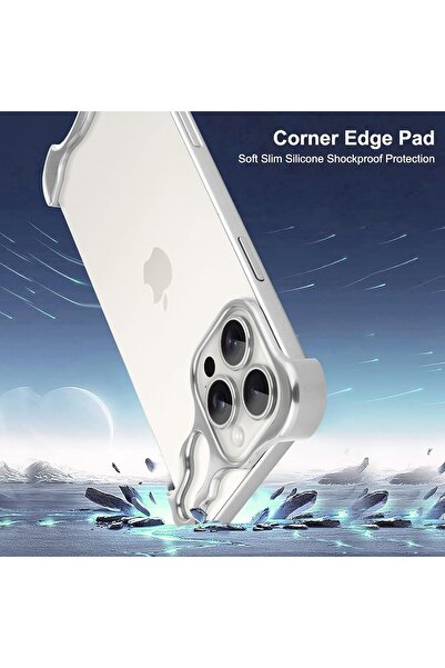 Flippy Husa Metalica Compatibila cu iPhone 16 Pro, Flippy, Aliaj, Antisoc, Antizgariere, Argintiu