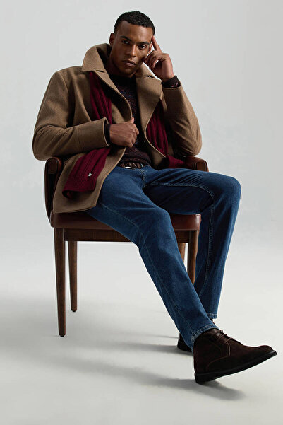 Hemington Kaşmir Karışım Kışlık Mavi Denim Pantolon