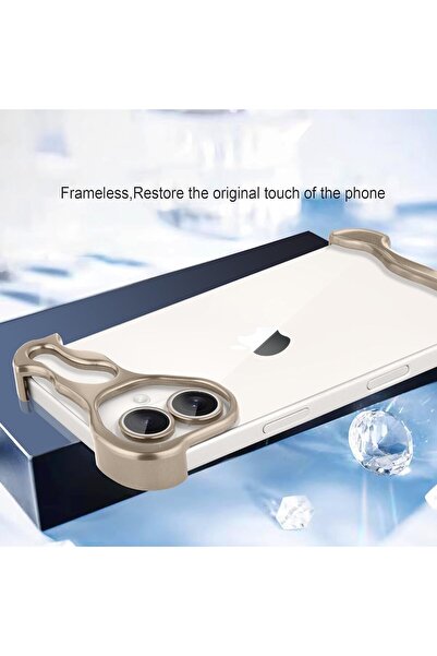 Flippy Μεταλλική θήκη συμβατή με iPhone 16 Plus, Flippy, κράμα αλουμινίου, ανθεκτική σε κραδασμούς, αντιχαρακτική, χρυσή