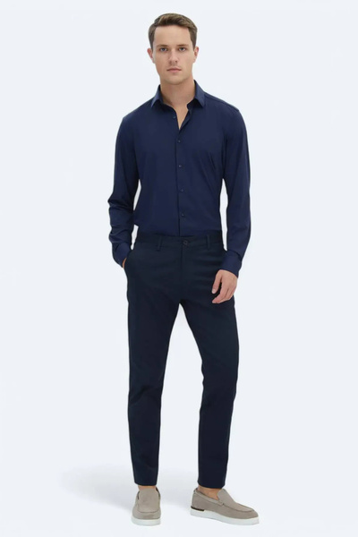 Kip Men's Regular Fit Casual Shirt Gm-5338 Navy Blue