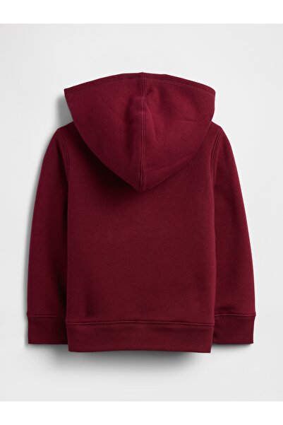 GAP Kız Bebek Bordo Logo Sherpa Astarlı Sweatshirt