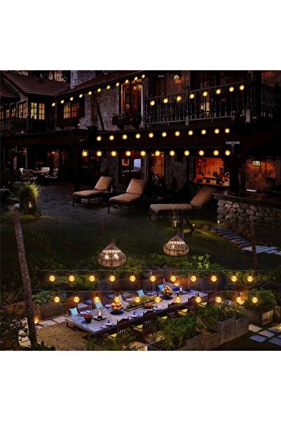 Flippy Christmas Lights - Crystal Globe Type, 50 LEDs, 9.5 m, Warm White, Solar Powered, Light Sensor