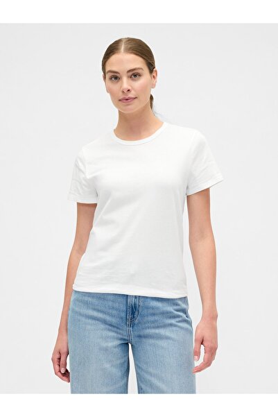 GAP Kadın Beyaz 2'li Bisiklet Yaka T-Shirt