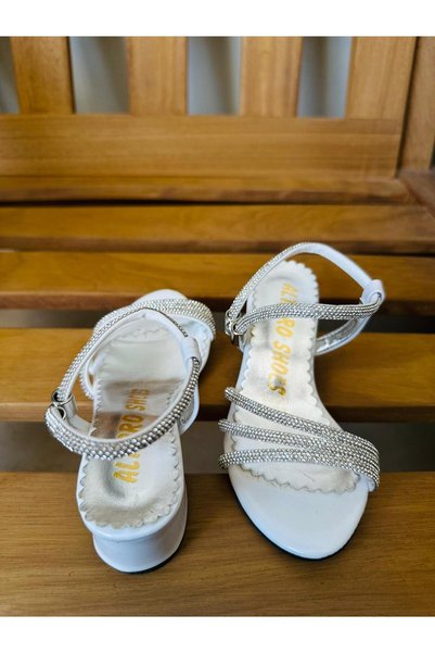 Gala Children's Heeled Shoes with Stone Embellishments.