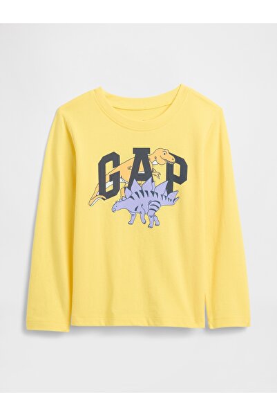 GAP Erkek Bebek Sarı Grafik Baskılı T-Shirt