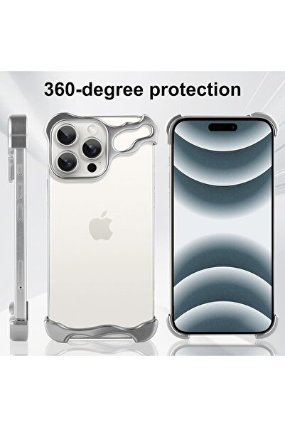 Flippy Husa Metalica Compatibila cu iPhone 16 Pro, Flippy, Aliaj, Antisoc, Antizgariere, Argintiu