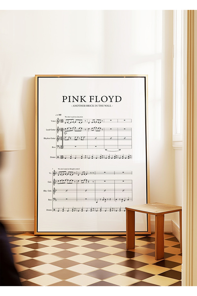 ARTHOUSECOLLECTIVE Pink Floyd - Another Brick in the Wall - Notalı Müzik Posteri - Tablo Ölçülerinde Çerçevesiz Poster