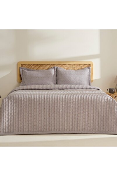 Karaca Margot Bettüberwurf Set Grau 230x240cm + 2(50x70) cm