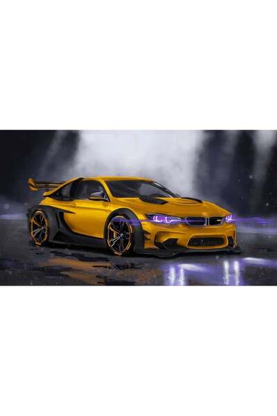 OEM Tablou decorativ, de perete, cu rama din lemn, 33cm x 24cm, masina5585