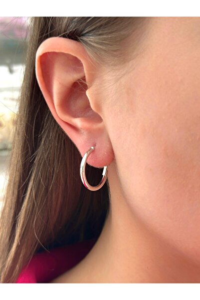 BY YASİN TOPÇU Küçük Boy Gümüş Halka Küpe