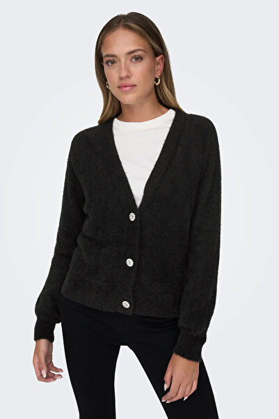 ONLY Women's Onlella Buttoned Long Sleeve Knitted Cardigan 15259564 Black