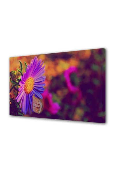 OEM Tablou decorativ, de perete, cu rama din lemn, 33cm x 24cm,cu flori1493