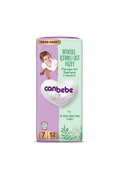 Canbebe Bebek Bezi Mega Paket 7 Beden XXL (17+ Kg) 52 Adet