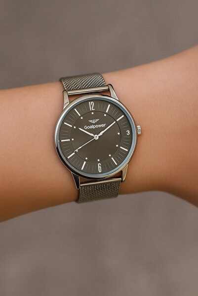 Goldpower ساعة يد بتفاصيل خرز مغناطيسية من الخوص