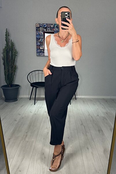 lady special Modal υφασμάτινο παντελόνι με μπαλόνι με πίσω τσέπη