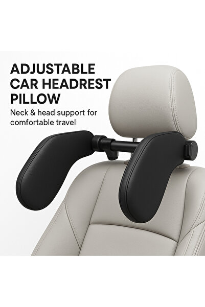 TSUMAB Adjustable Car Headrest Pillow – Neck & Head Support for Comfortable Travel