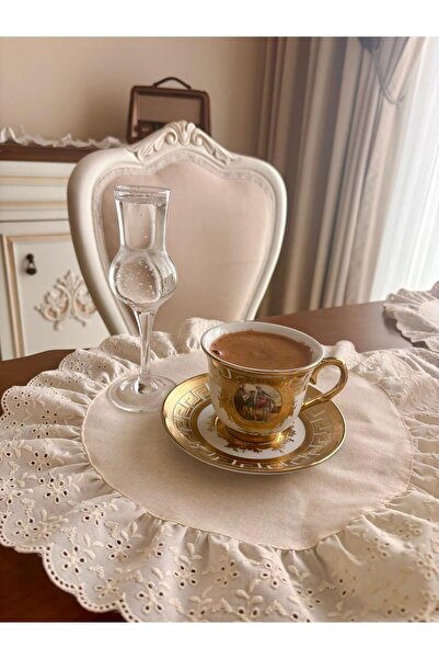 NURGİTA HOME NurgitaHome %100 Pamuk Ham Keten Fisto Fırfırlı Supla 1 adet (40x40)