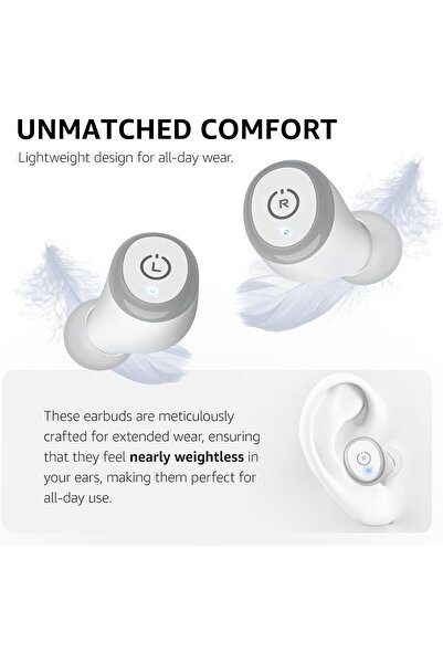 TOZO Tuzo T10 Wireless Earbuds (Comfort Edition) Bluetooth 5.3, Ergonomic Design, 55 Hours Playtime, Wire