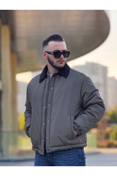KINGAF Men's Puffer Shirt Coat