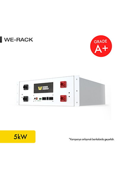 WERER ENERGY 48V 100Ah - 5kW LiFePO4 Rack Series Bluetooth'lu Lityum Demir Fosfat Akü