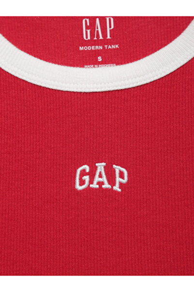 GAP Kadın Kırmızı Logo Fitilli Halter Yaka Atlet