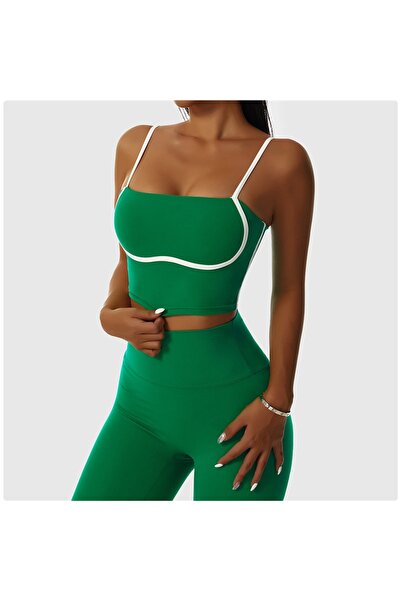 FITINT Women Sport Push-Up Bra Elastic Material Green – 379