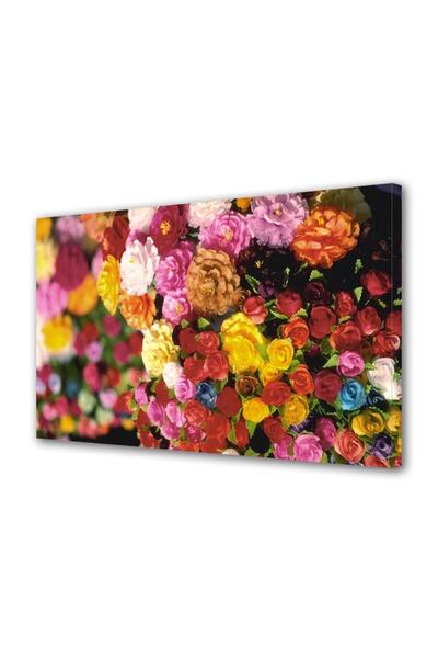 OEM Tablou decorativ, de perete, cu rama din lemn, 33cm x 24cm,cu flori1415