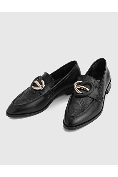 İLVİ Orsina Genuine Leather Black Women's Loafer