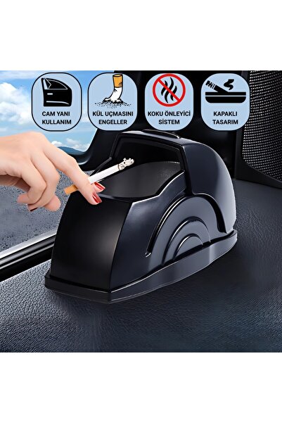 Polham Araç İçi Cam Kenarı Küllük, Kapaklı Kül Dağılma ve Koku Önleyici Küllük, Araç Kapı Küllüğü