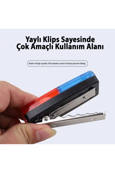 Badem10 Çakarlı Bisiklet Feneri Yaka Lambası Kafa Bel Işık Led Şarj Edilebilir Far Motor Kamp Su Geçirmez