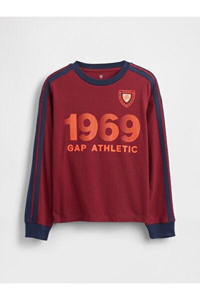 GAP Erkek Çocuk Kırmızı Soccer Jersey Logo T-Shirt