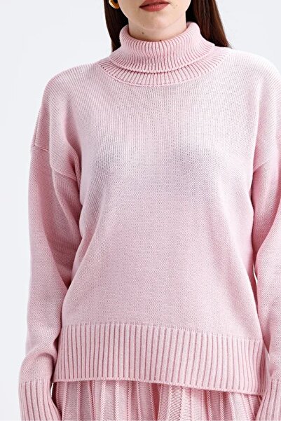 ARONLİ Women's Knitwear Tunic Sweater and Pleated Mini Skirt Set