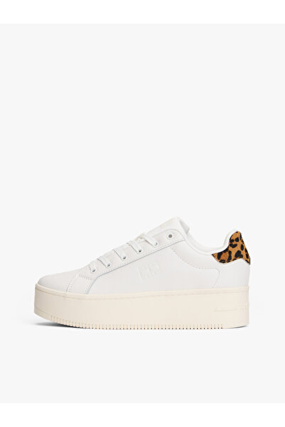 Tommy Hilfiger Tjw Flatform Leopard White Women's Sneaker
