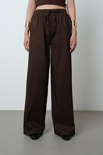 Orfeo Negro Women's Wide Leg Elastic Waist Solid Color Trousers