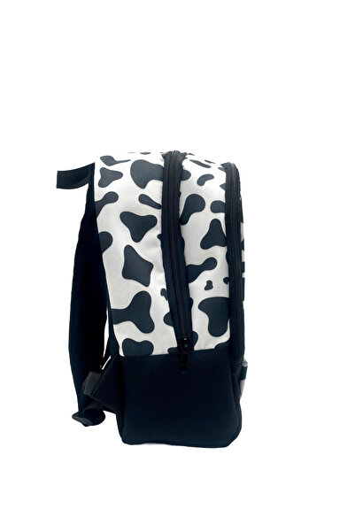 Differ Studio Cow Patterned Black and White Waterproof Large Internal Volume Backpack