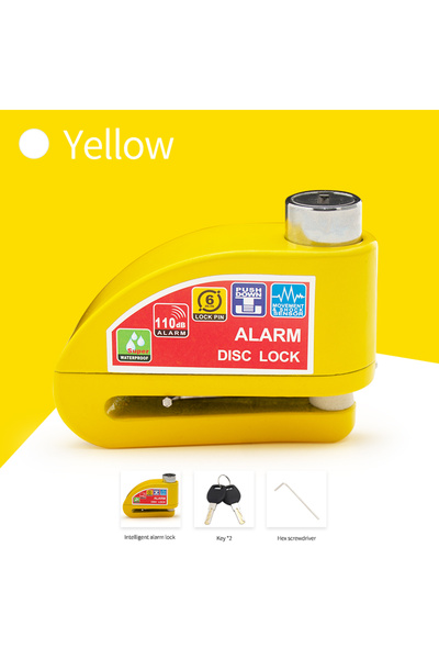 choice2 yellow Motorcycle Bicycle Lock Alarm Safety Protection Padlock Disc A...
