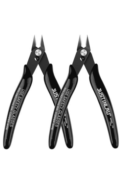 Choice21 black 2Pcs Mini Nose Cutting Plier Electrical Wire Cable Cutter Meta...