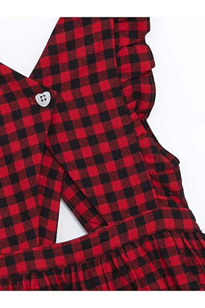 LC Waikiki Lcw Kids Black Christmas Themed Girls Blouse and Salopet Suit 2-Piece Set